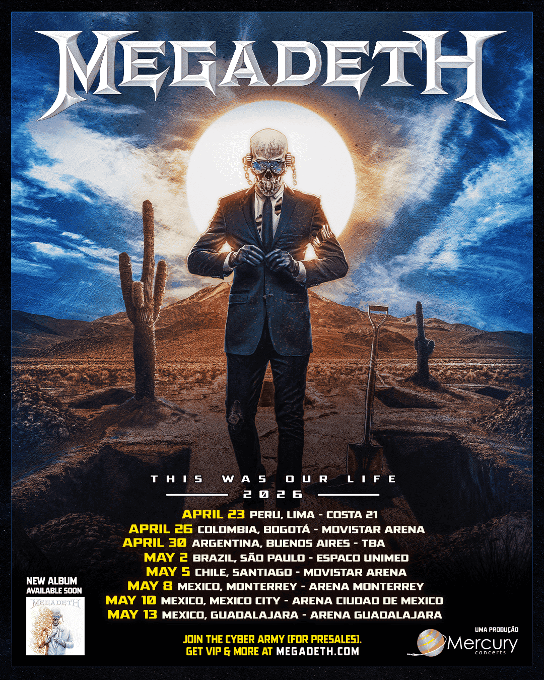 Megadeth This Was Our Life 2026 Latin America Tour